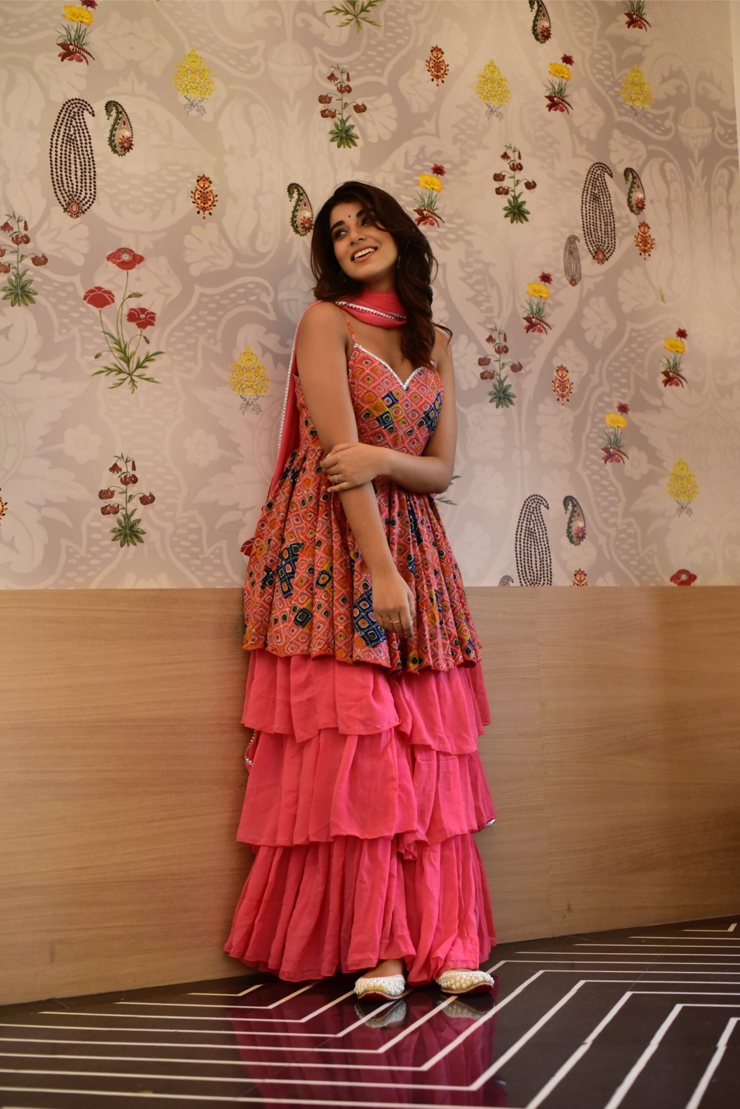 Pallavee peach sharara set