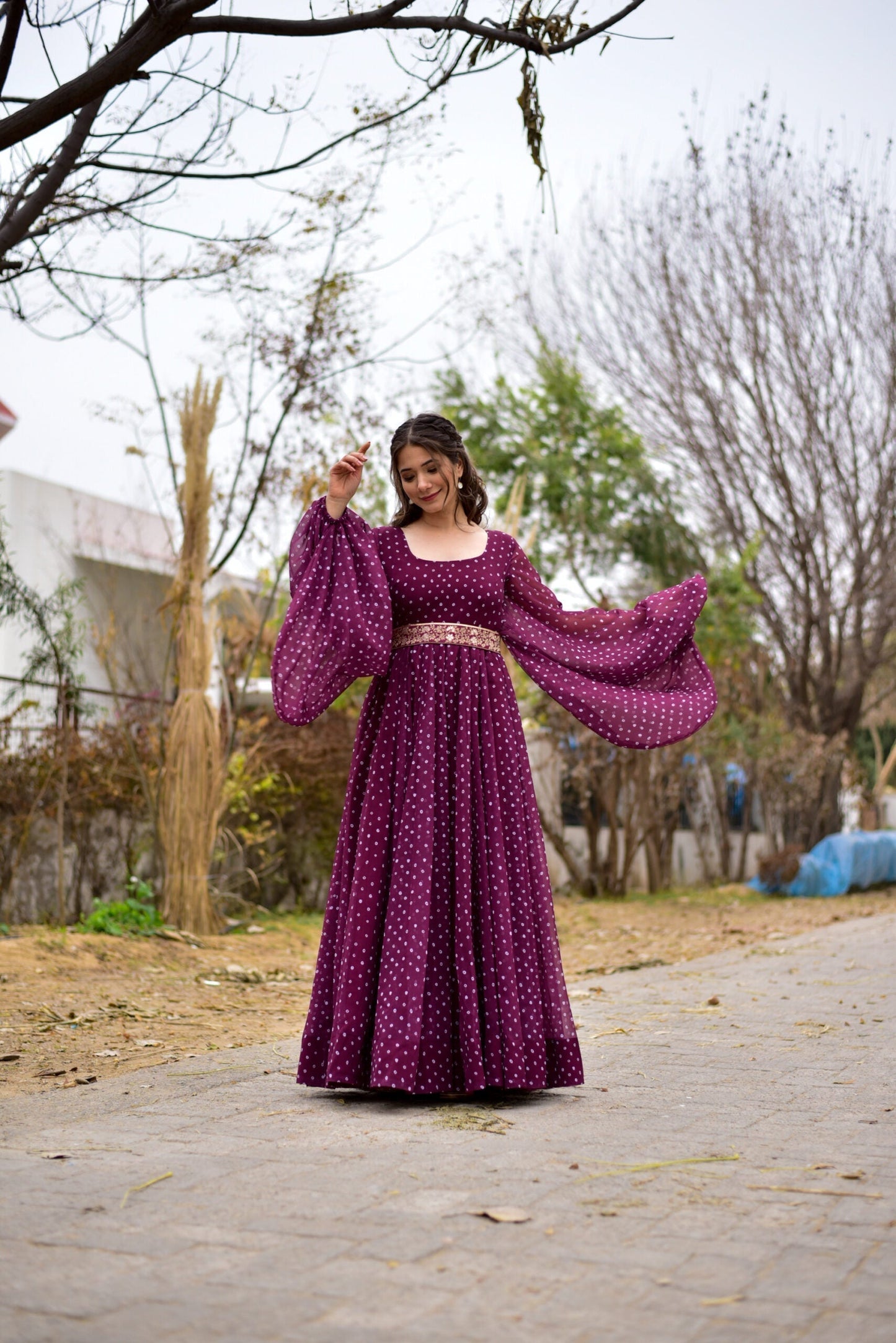 Purple netra georgette maxi