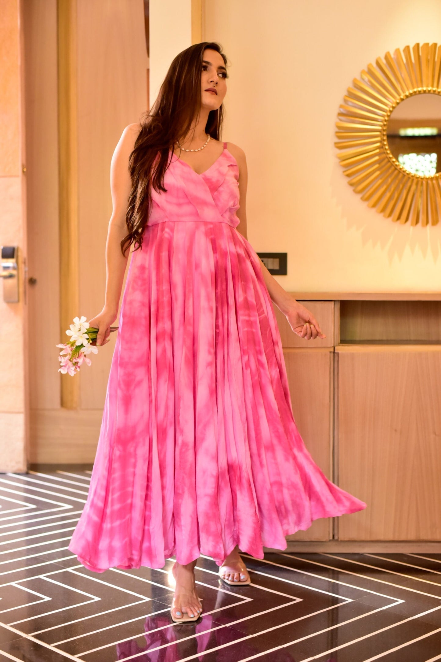 pink fairytale tie dye dress