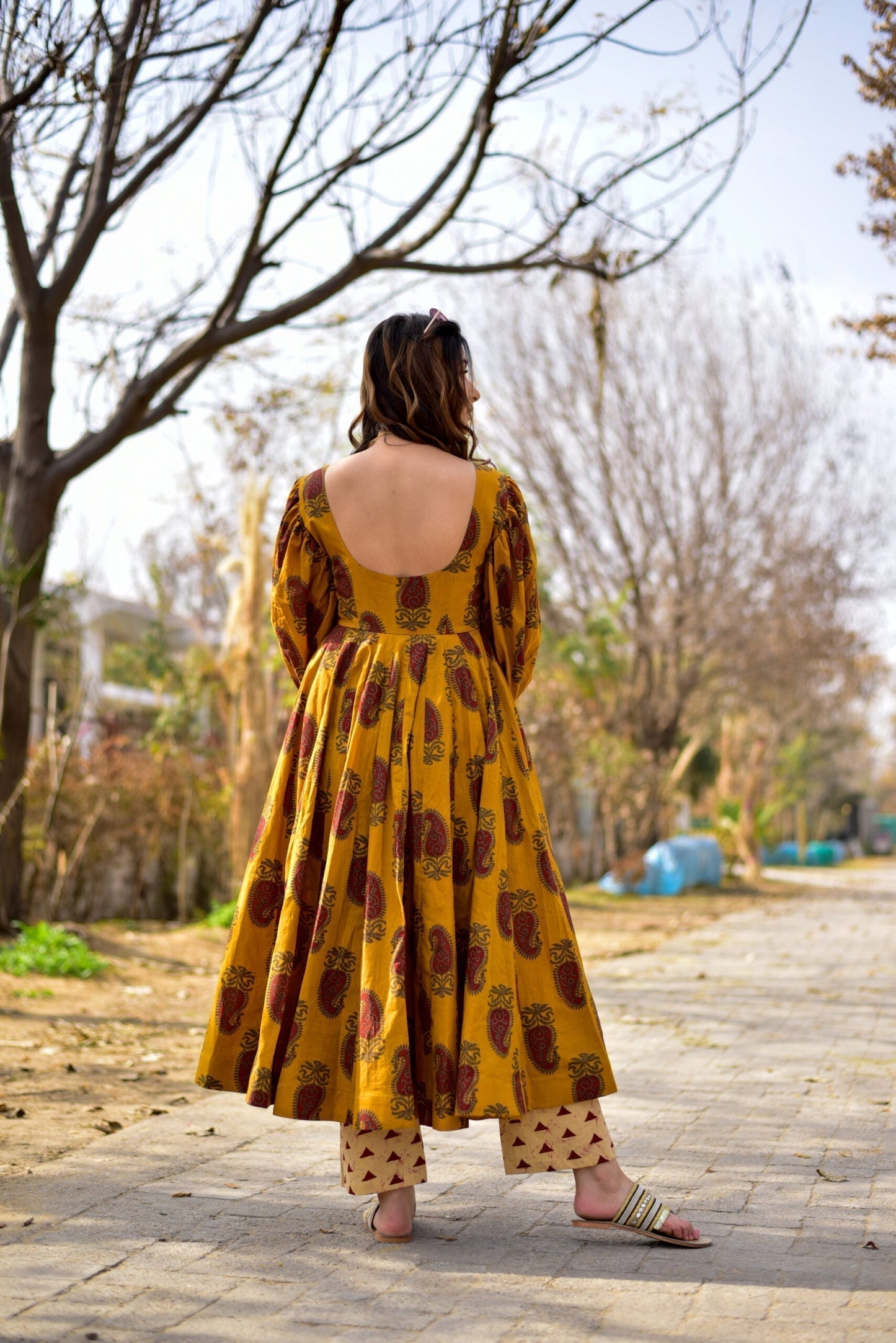 mustard dazzling kurta set