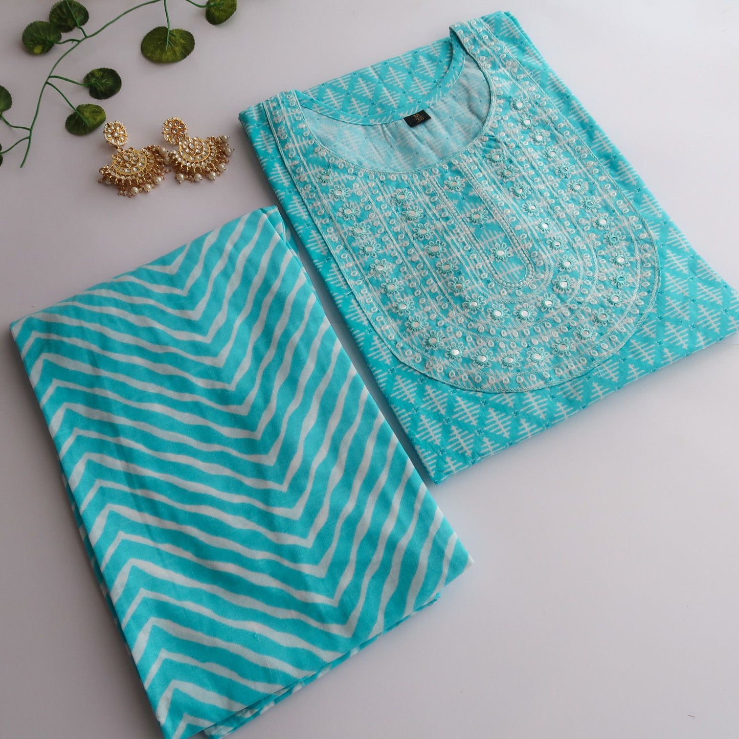 Sky white mirror yoke Slim Fit Suit Set