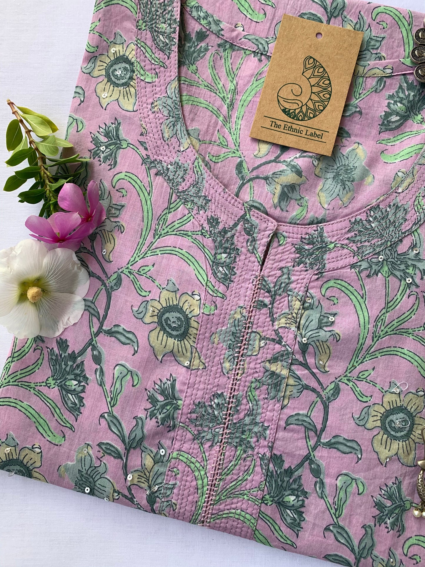 Pastel Purple Jaal Cotton Kurta