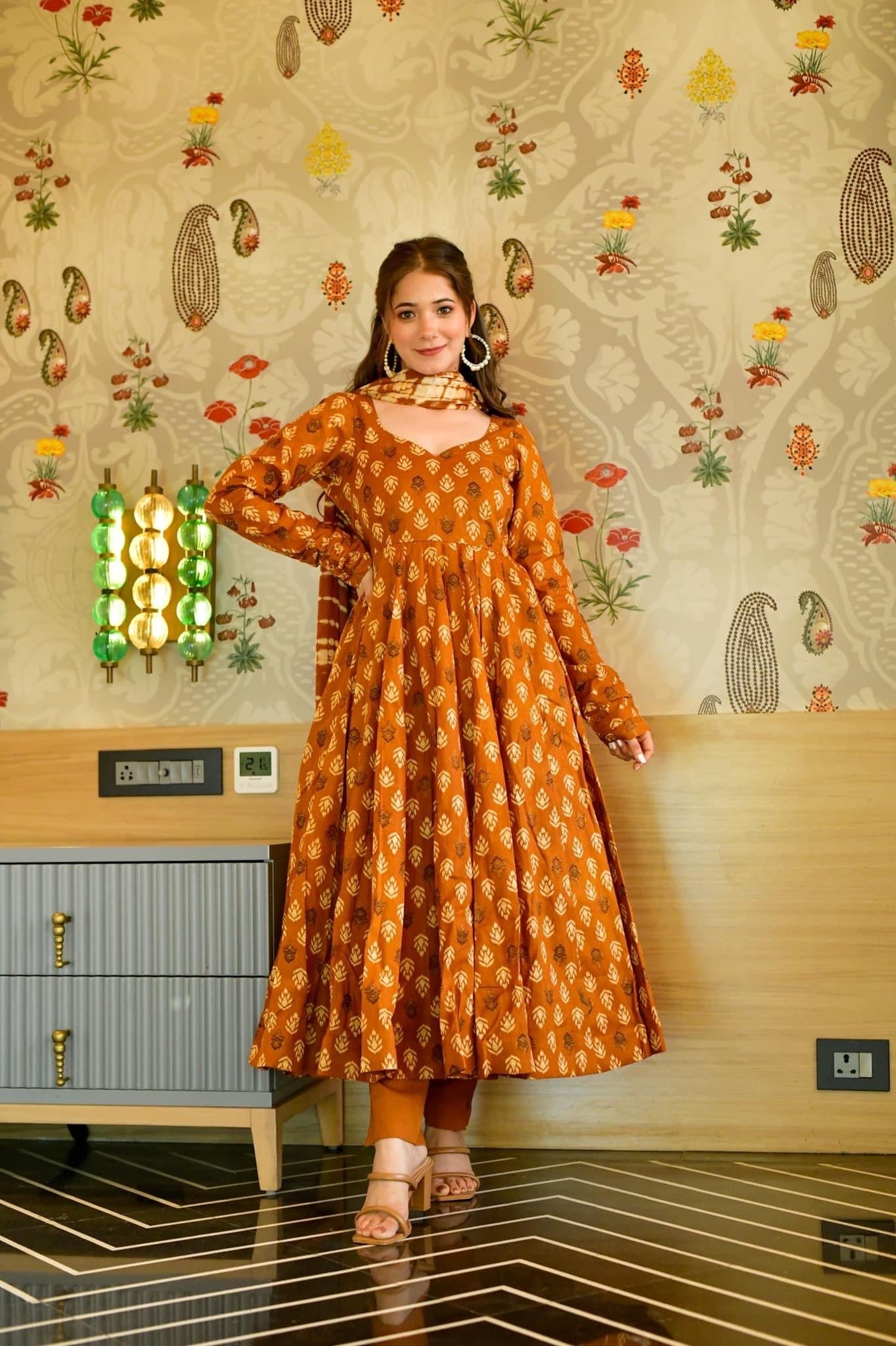 surajmukhi mustard suit set