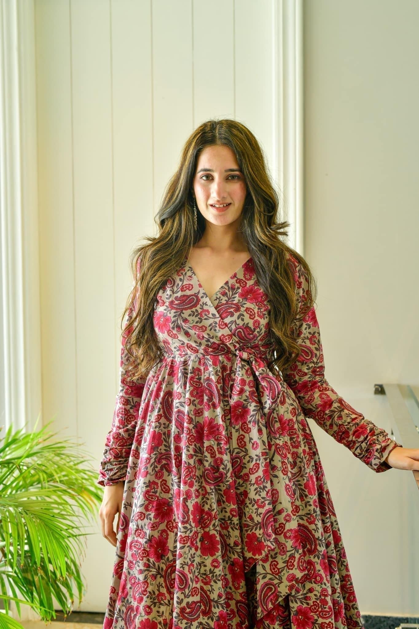 noor grey floral suit set