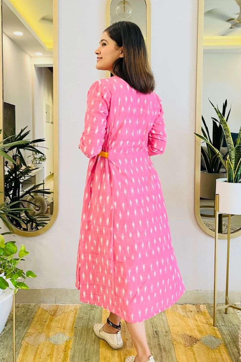 PINK IKAT BOHO DRESS