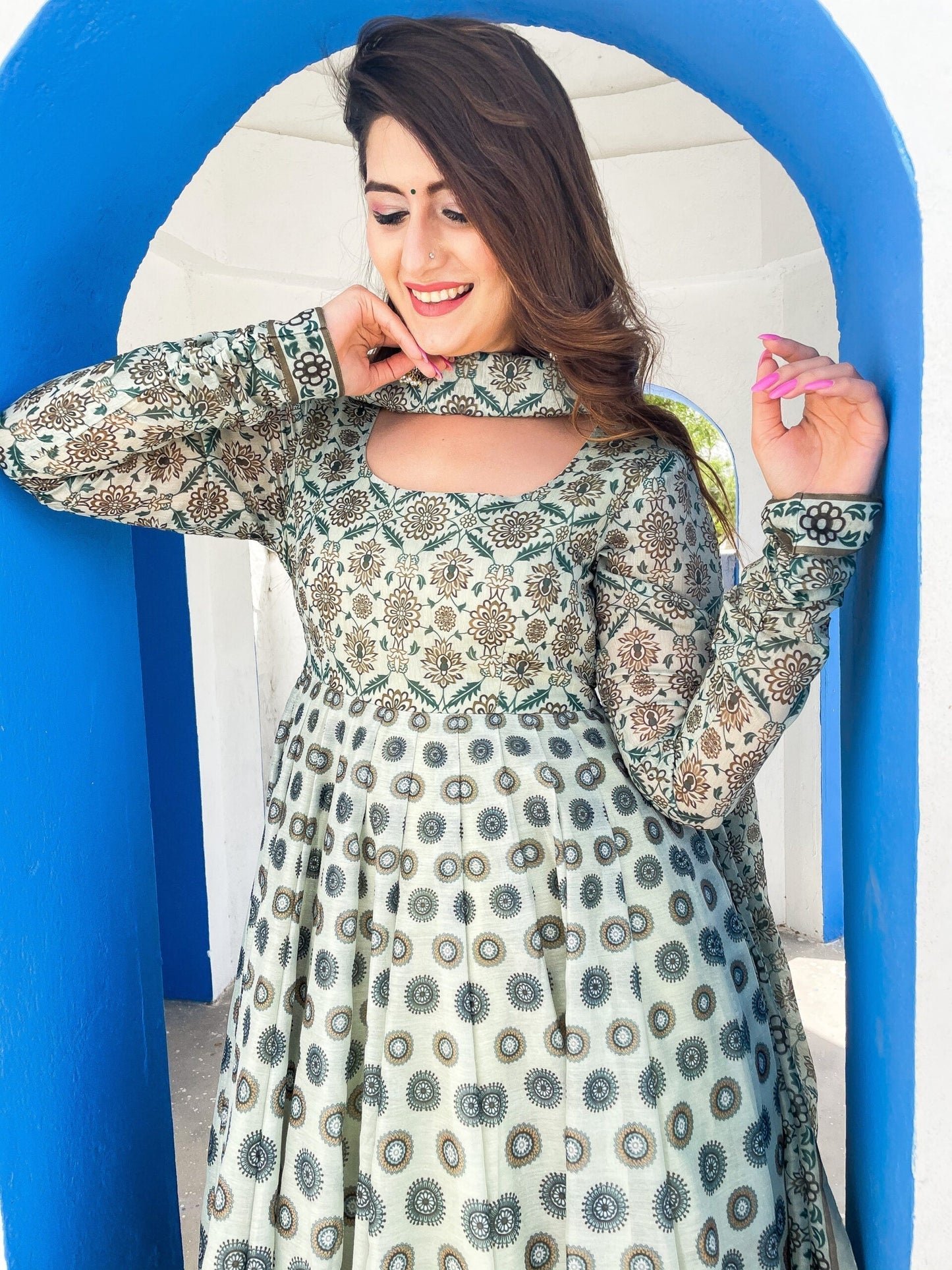 ojasvi chanderi maxi set