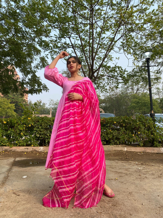 pink royal paradise glace suit set