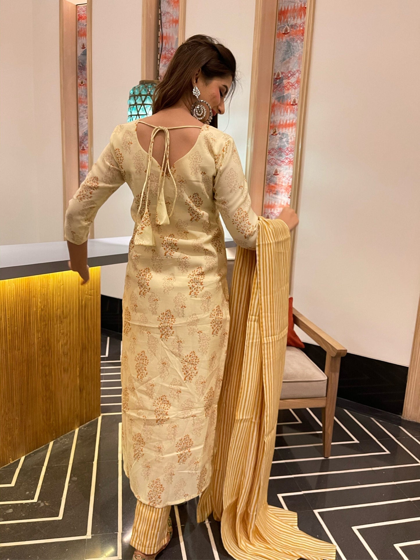 ridhi yellow muslin kurta set