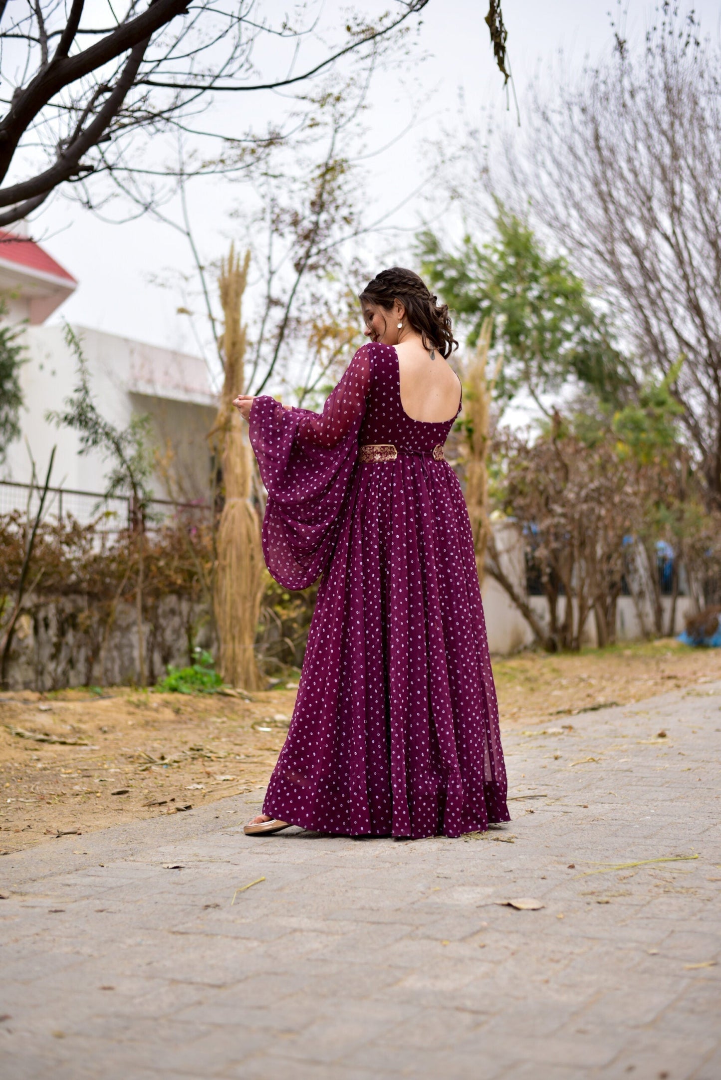 Purple netra georgette maxi