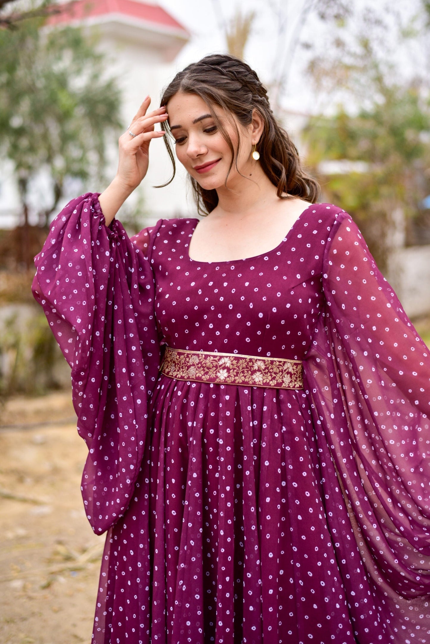 Purple netra georgette maxi