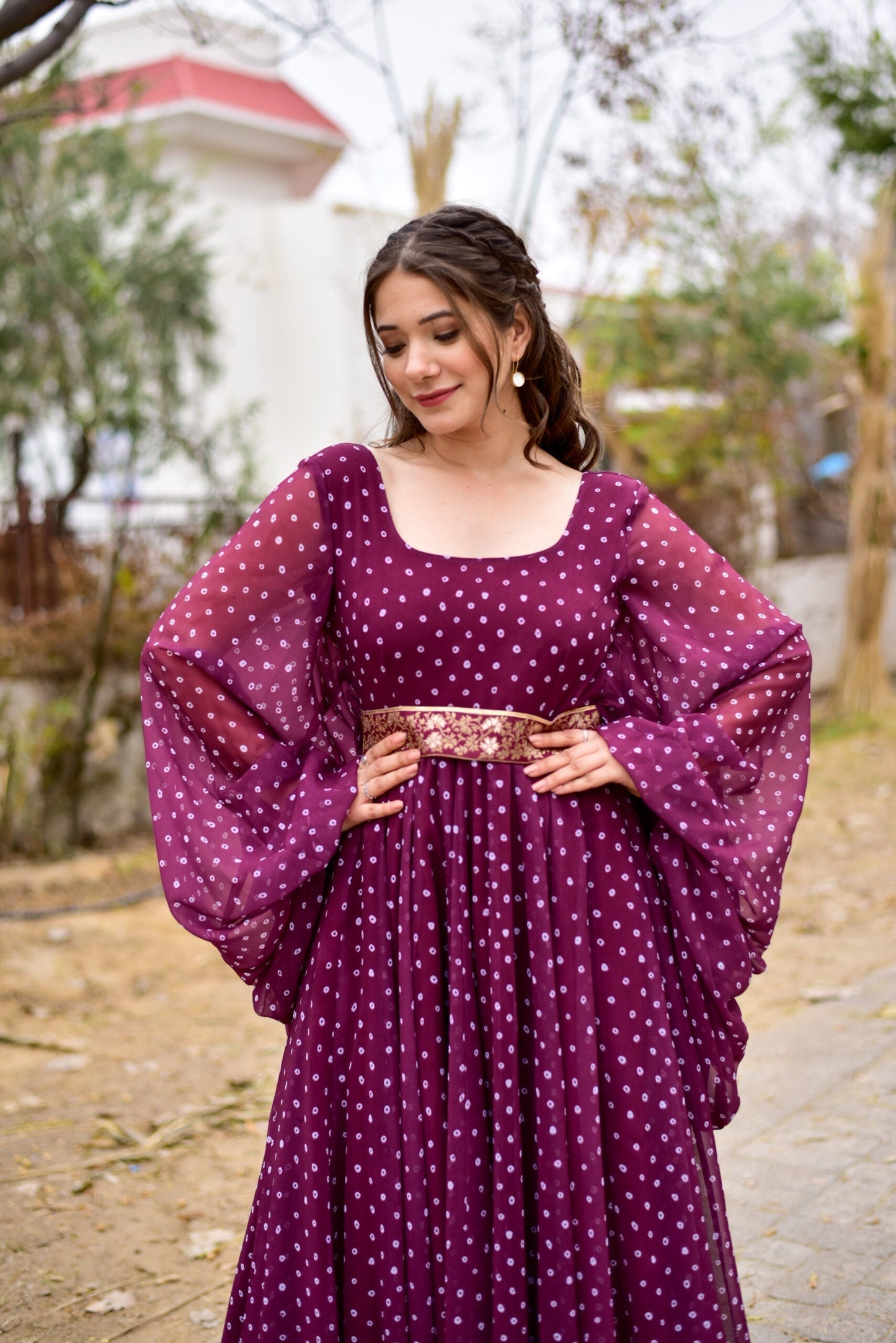 Purple netra georgette maxi