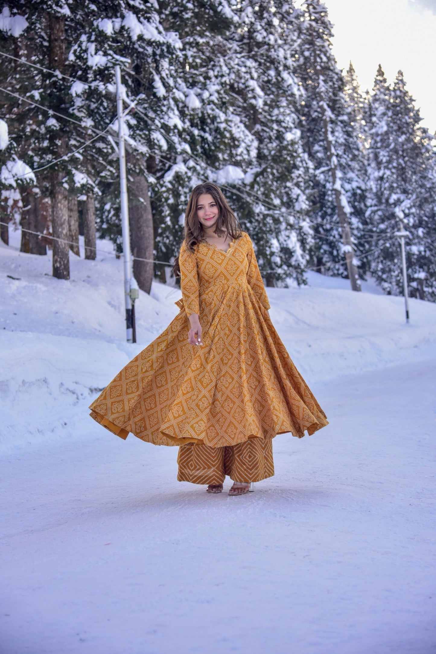 mustard emerald Kurta palazzo set