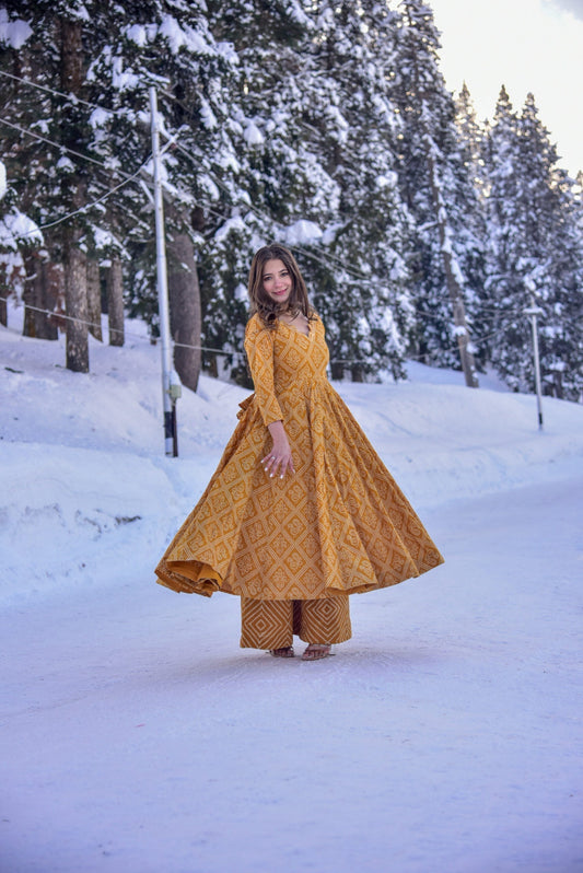 mustard emerald Kurta palazzo set