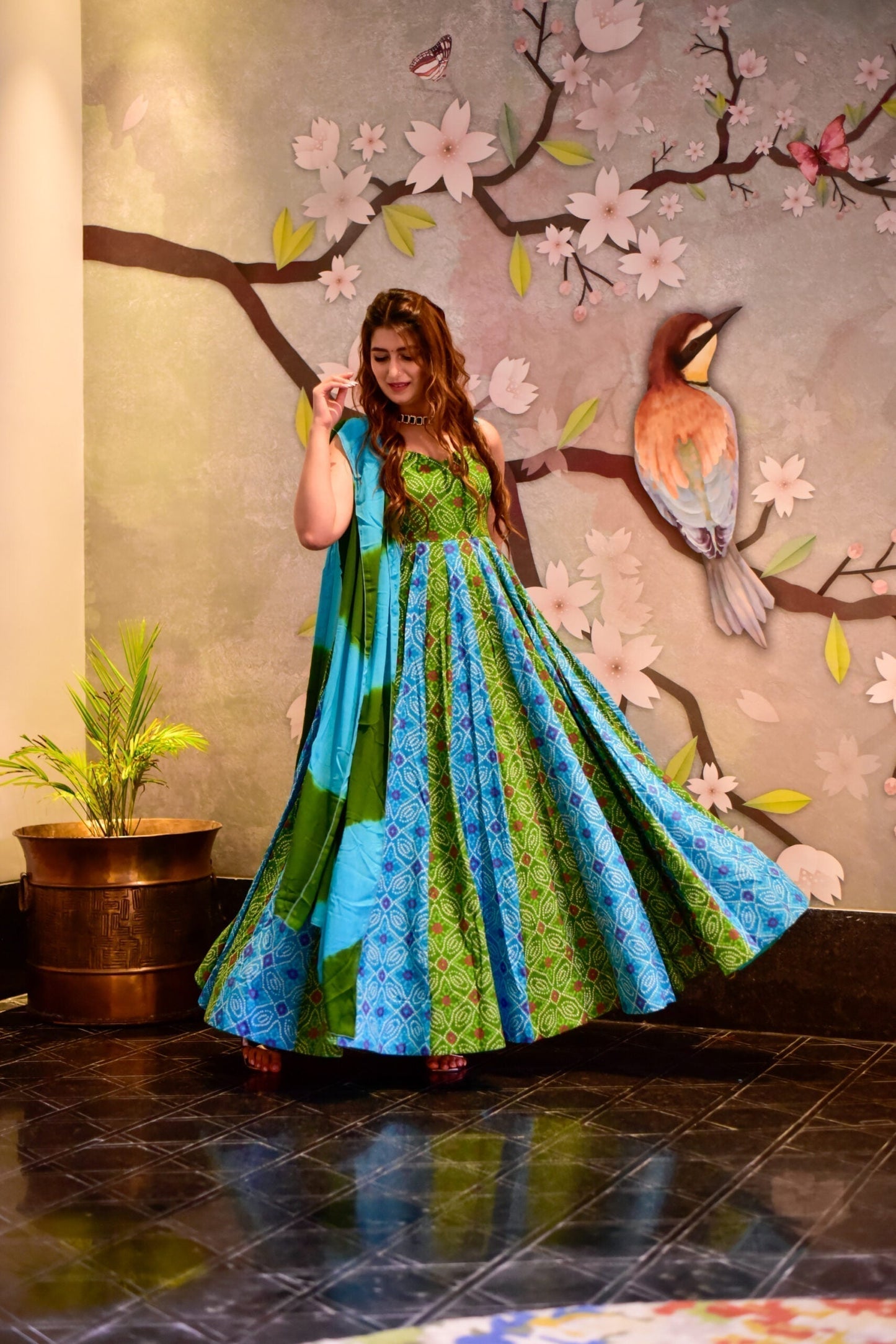 secret blue and green maxi set