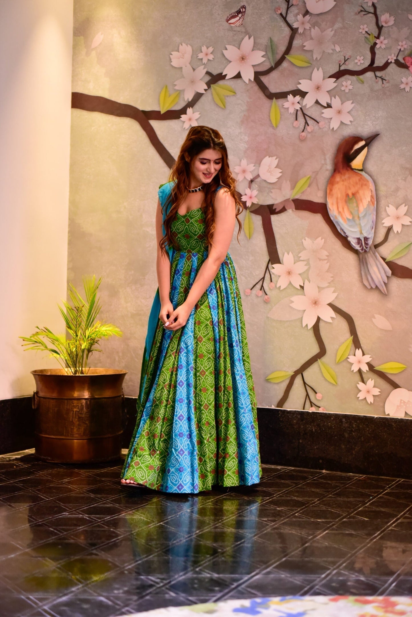 secret blue and green maxi set