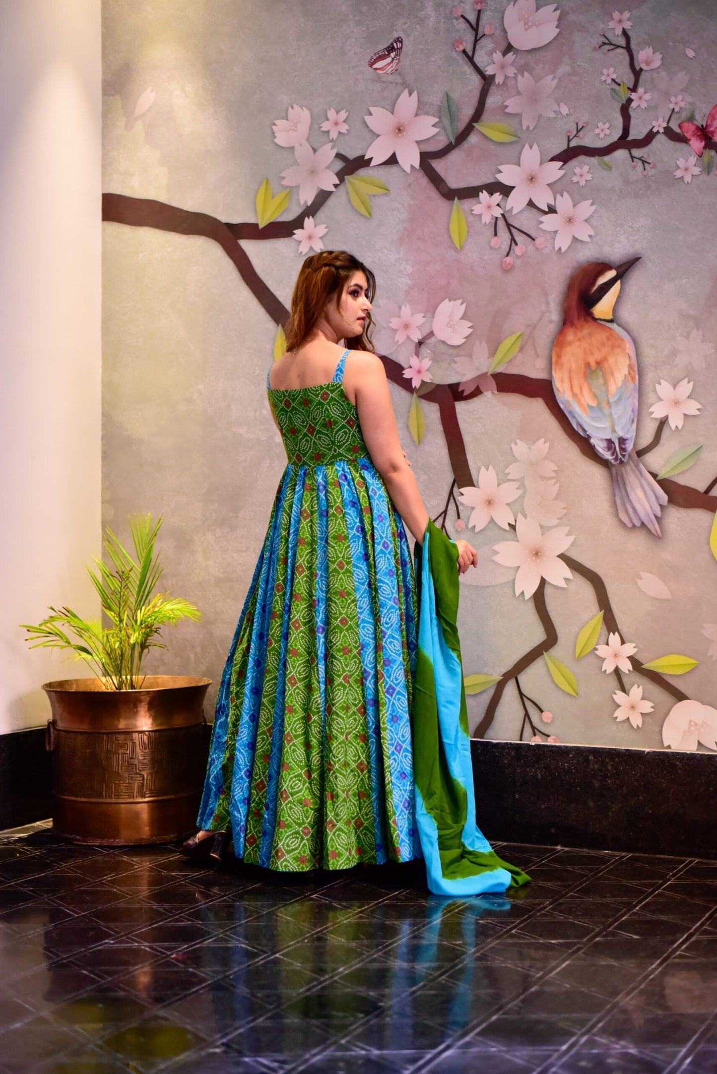 secret blue and green maxi set