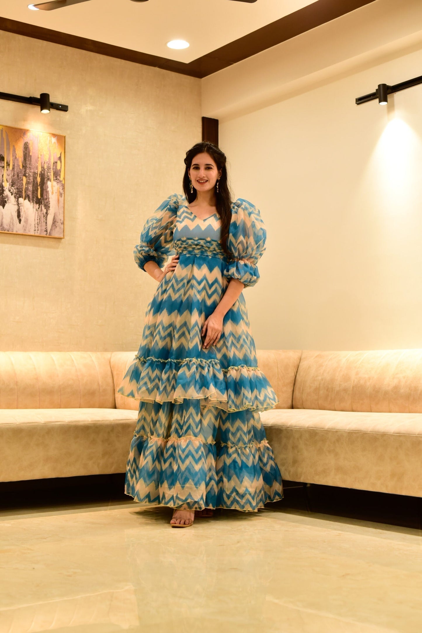 princess blue organza dress