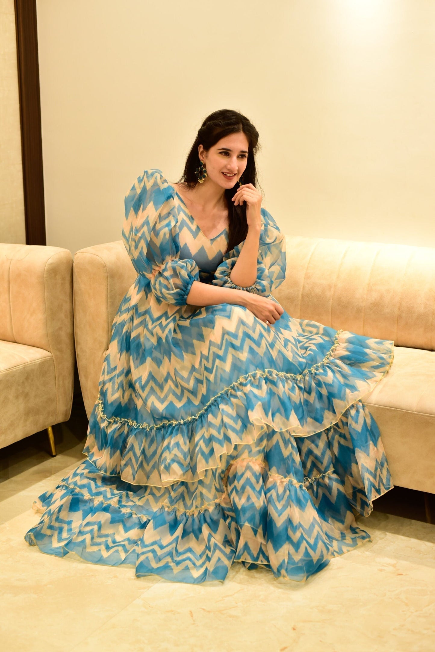 princess blue organza dress