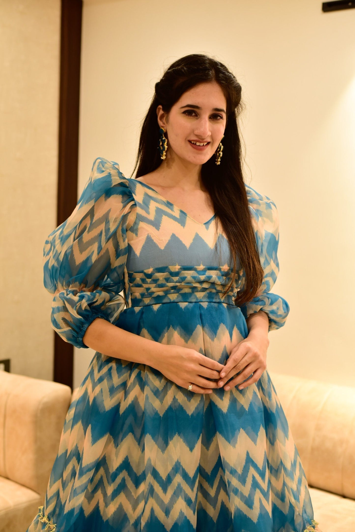 princess blue organza dress