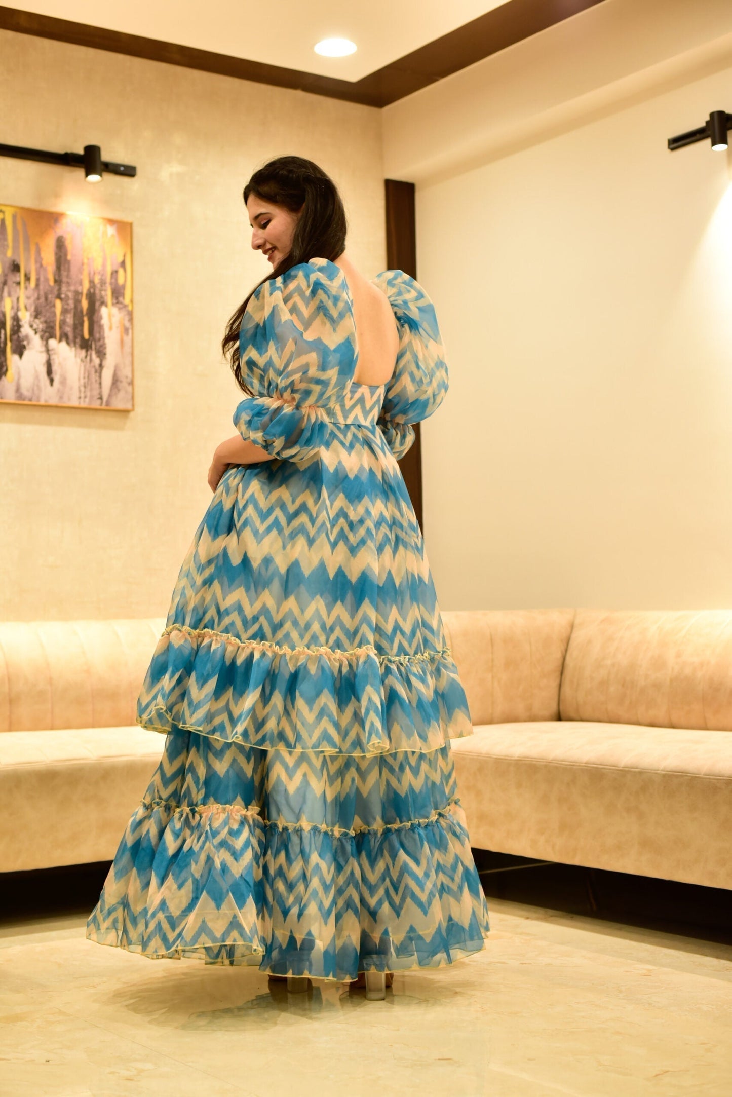 princess blue organza dress