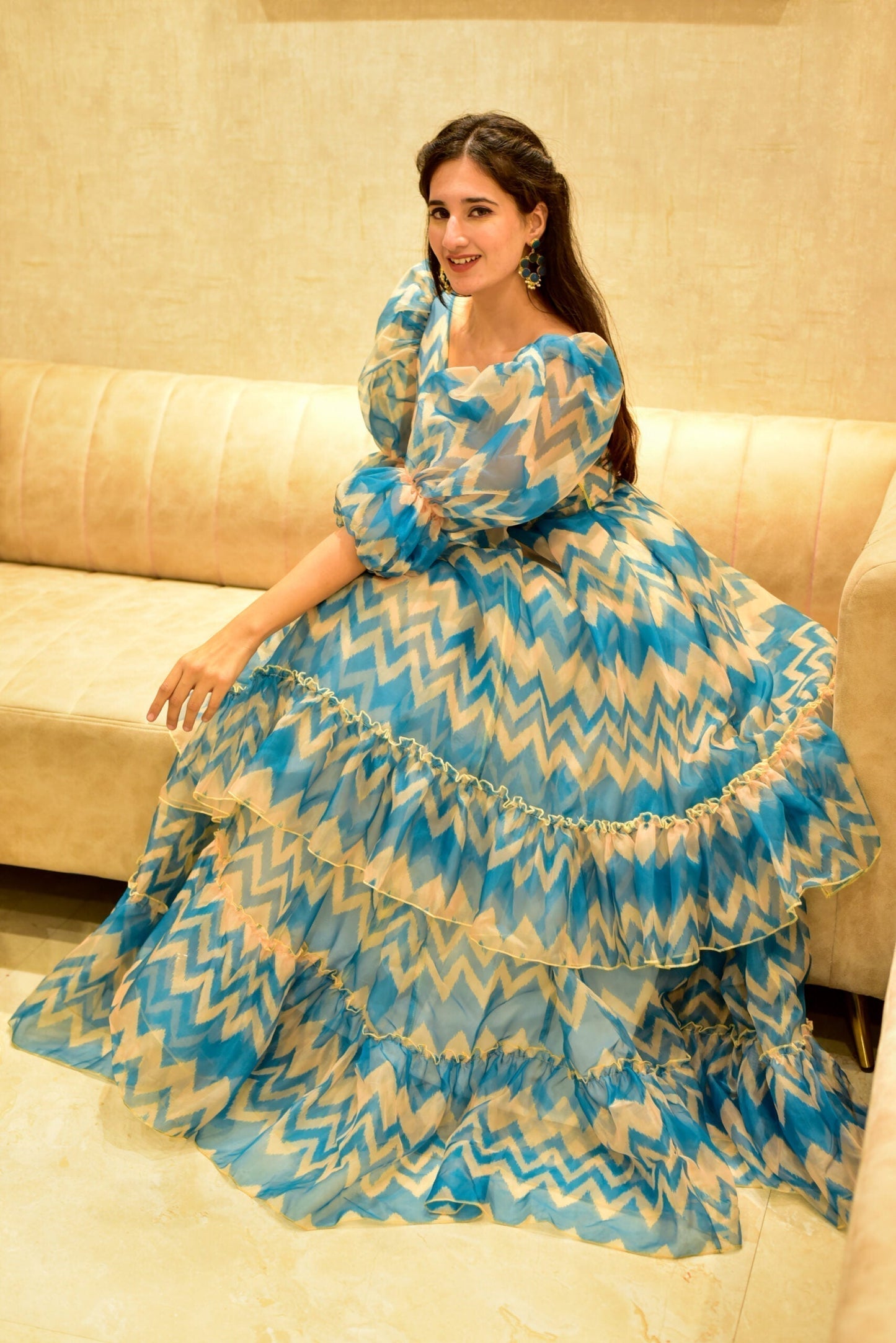 princess blue organza dress