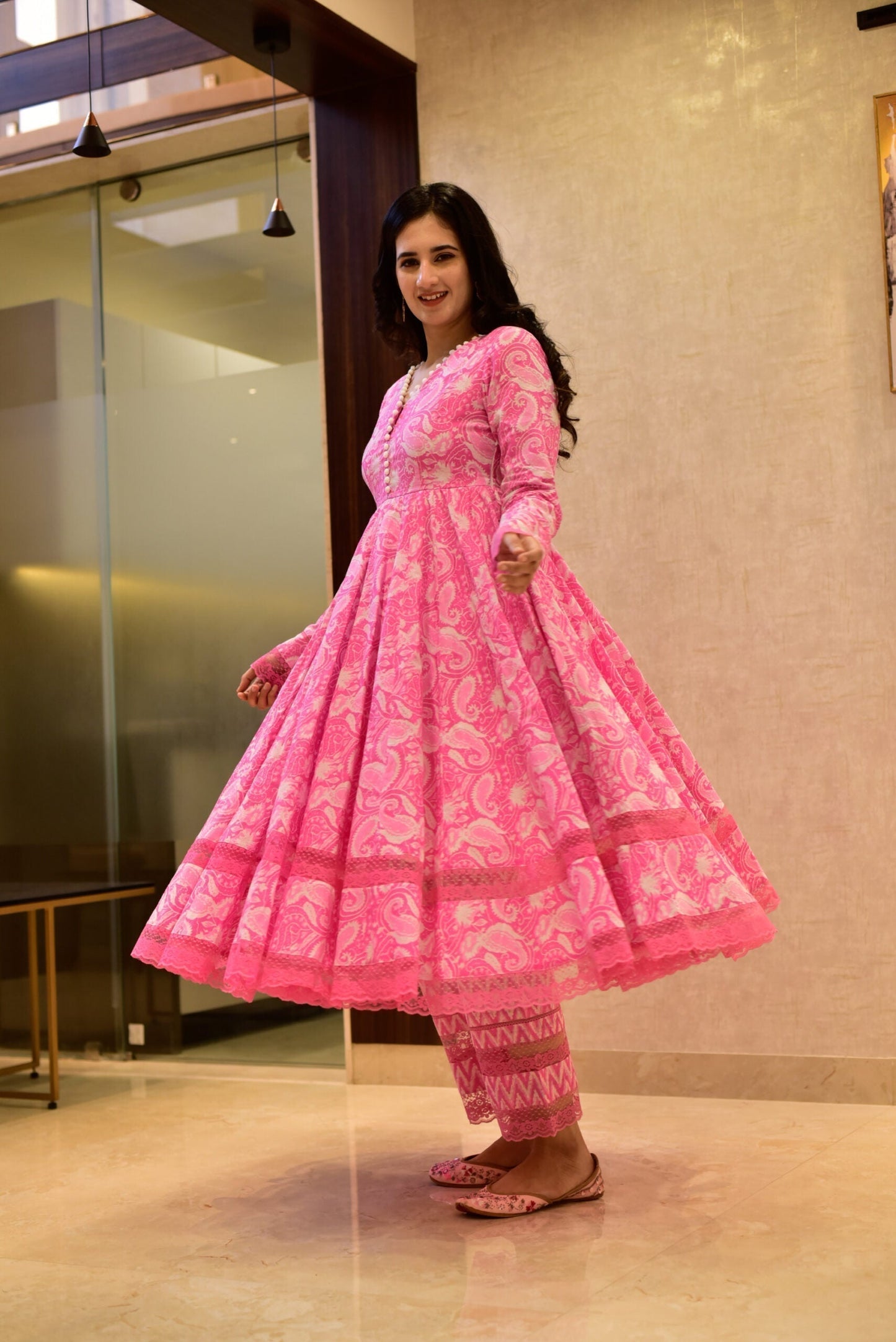 vamika pink cotton suit set