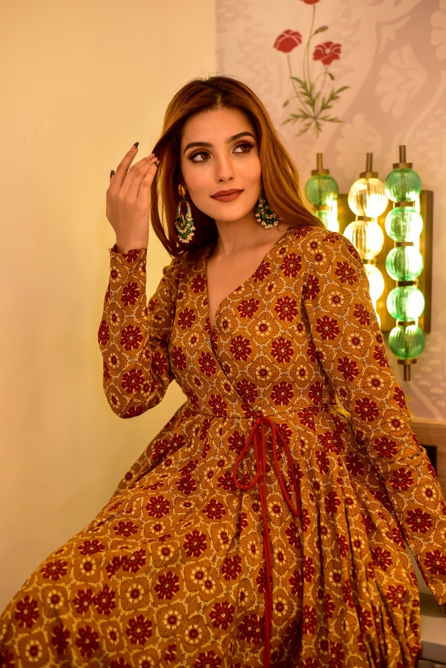 aarna mustard cotton suit