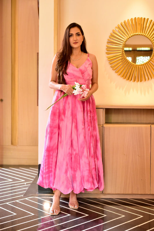 pink fairytale tie dye dress