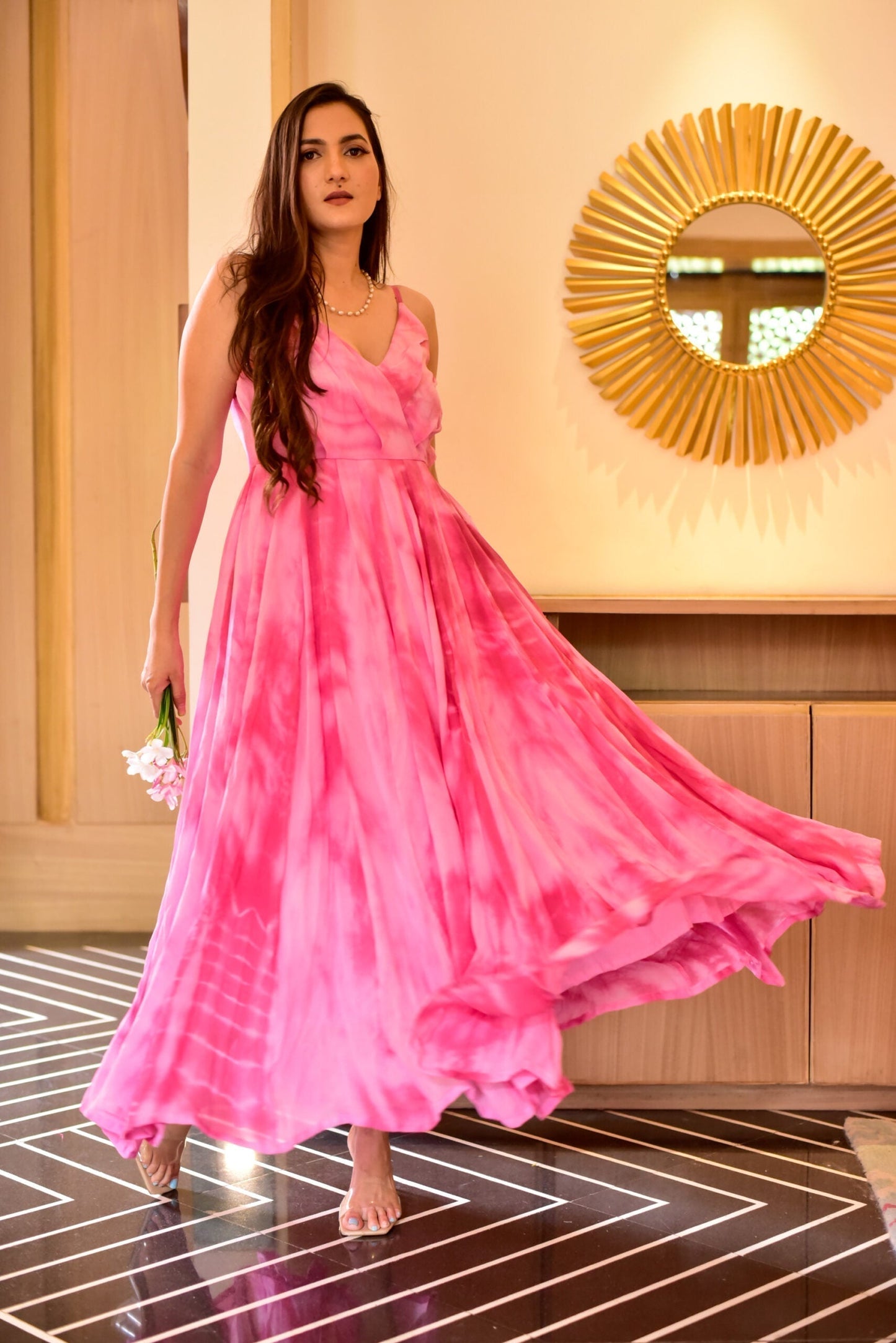 pink fairytale tie dye dress