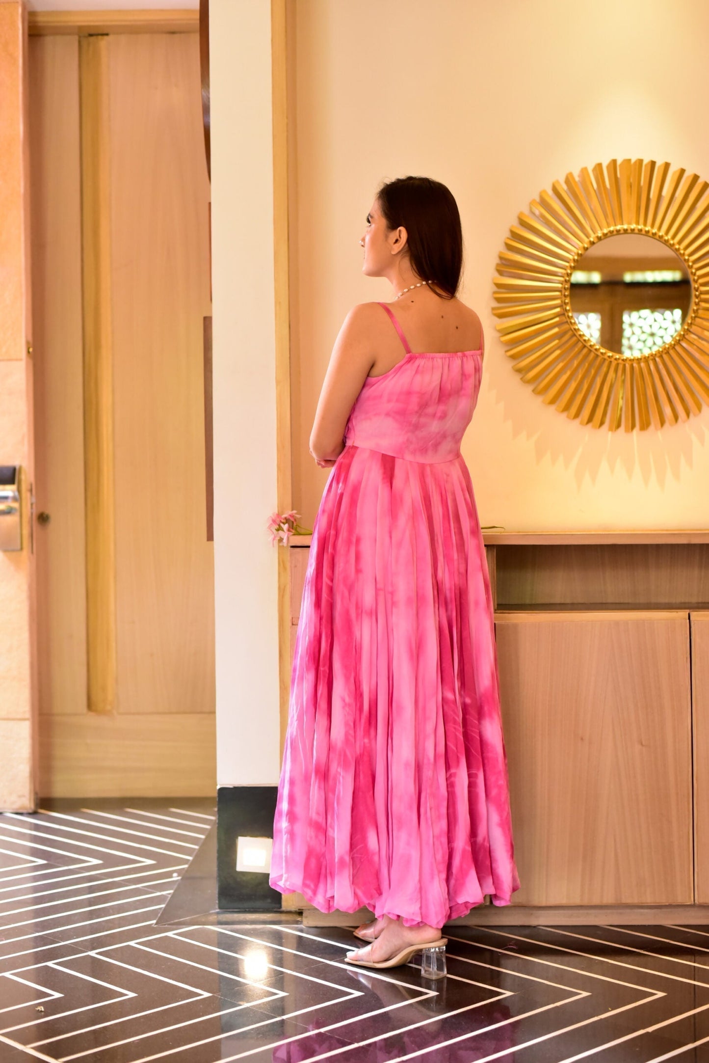 pink fairytale tie dye dress