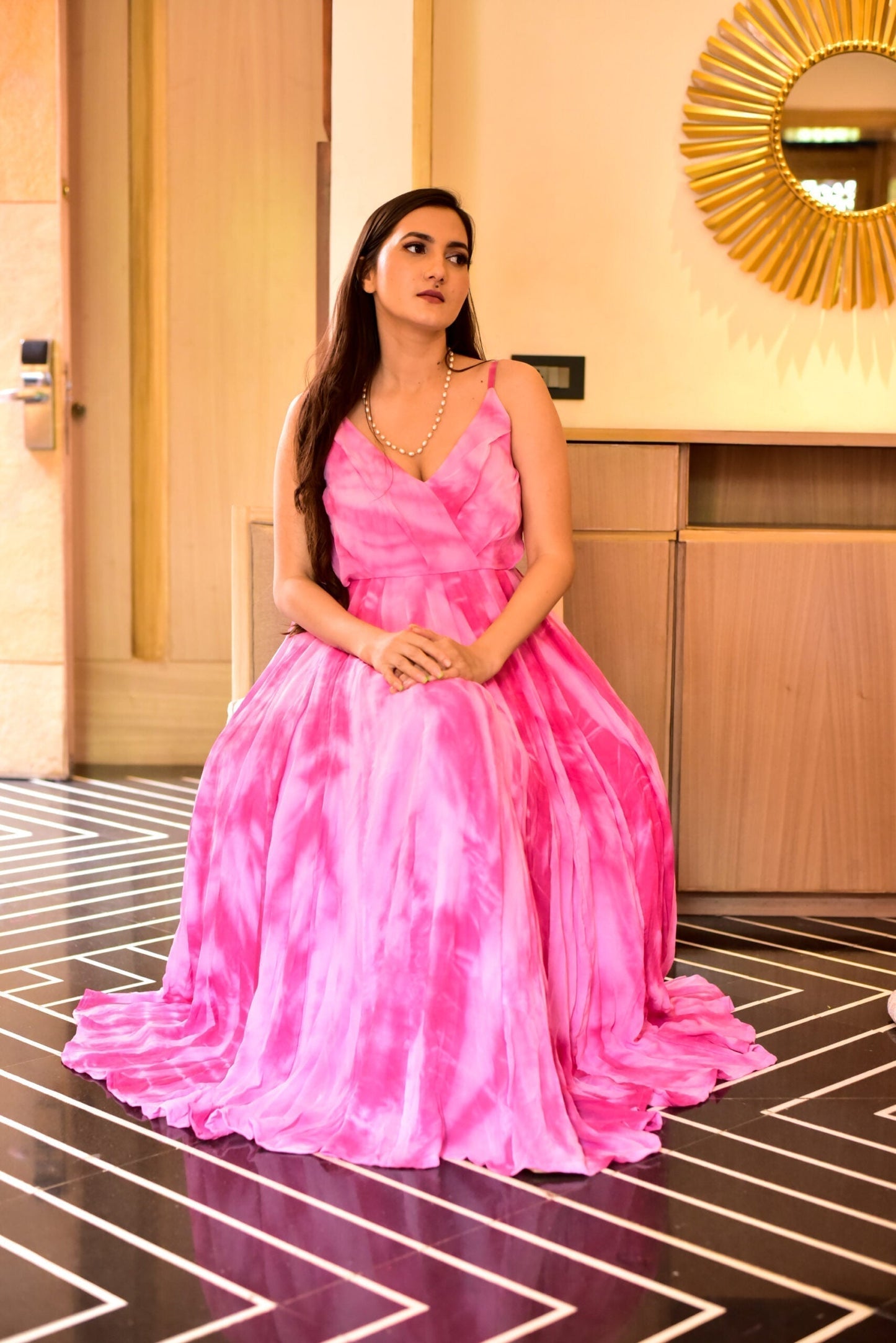 pink fairytale tie dye dress