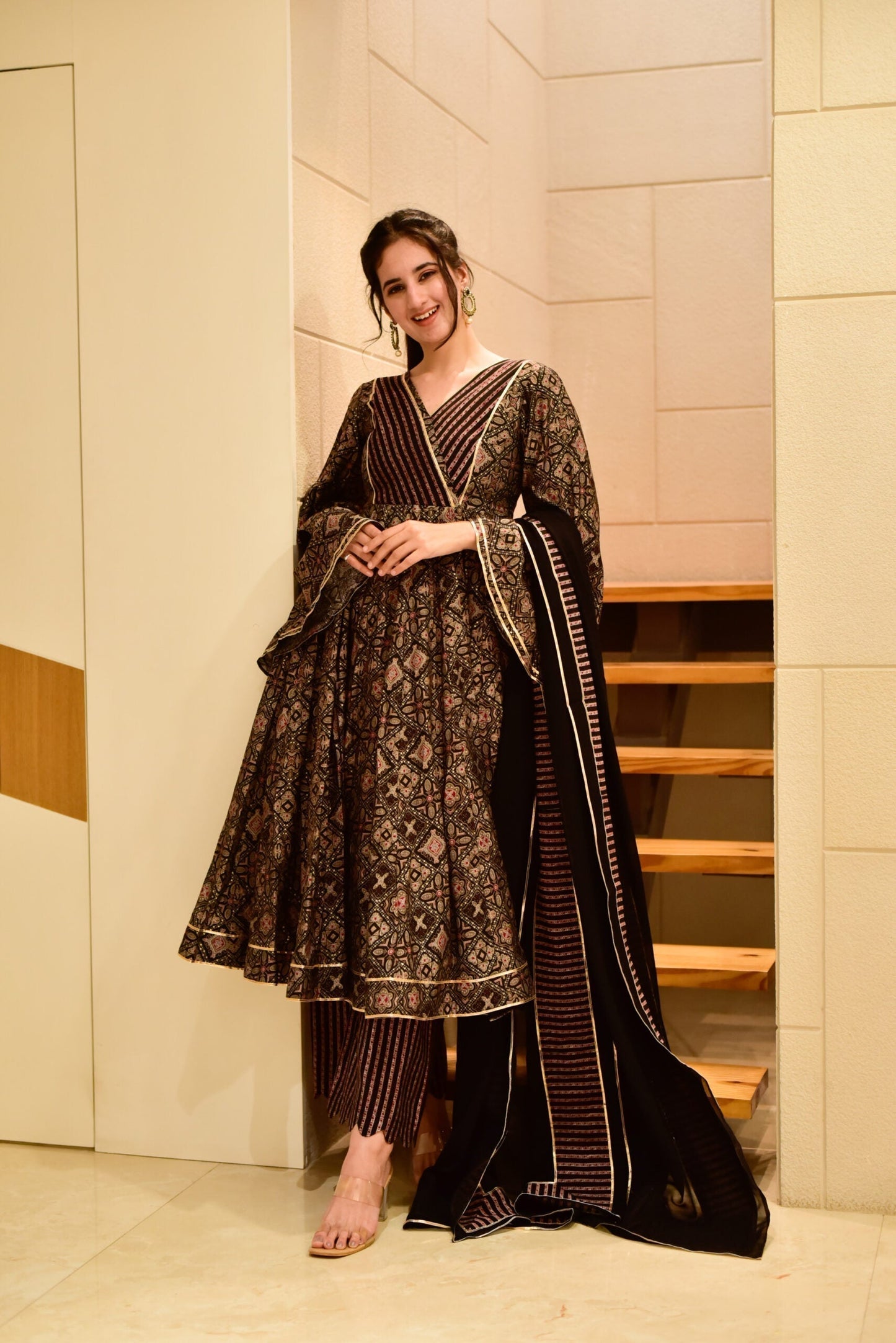 gurleen muslin black suit set