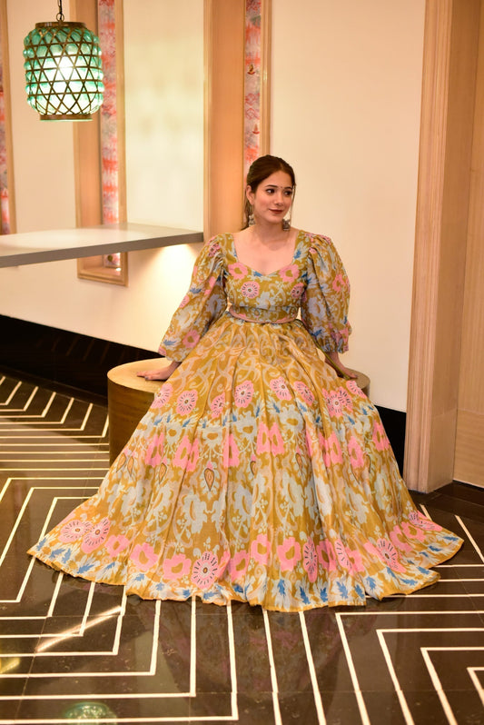 medallion floral lehenga choli
