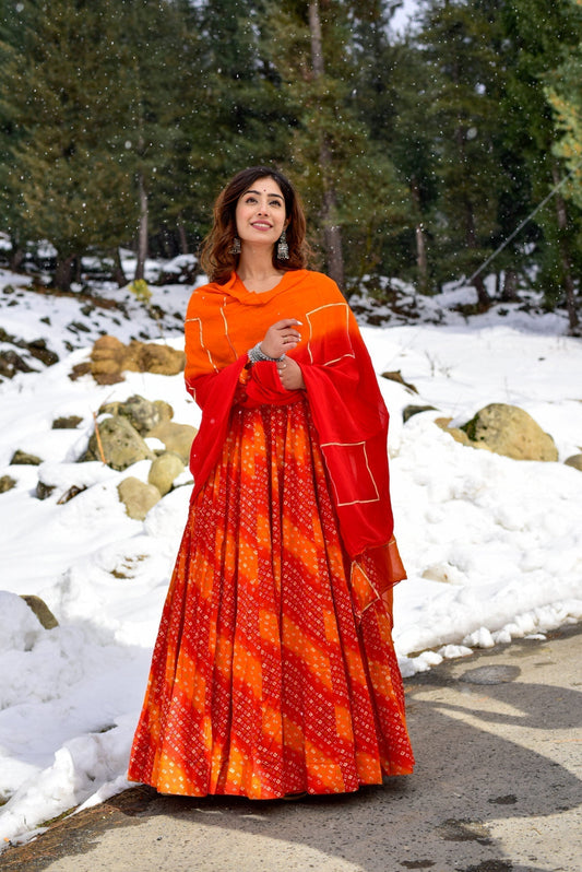 orange shimmer maxi set