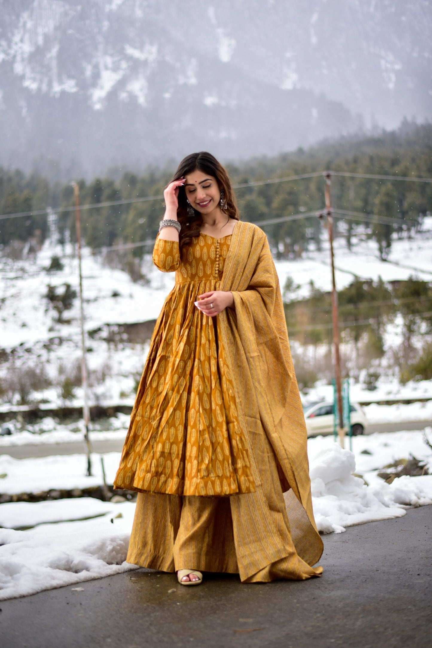 mustard sunshine kurta palazzo set