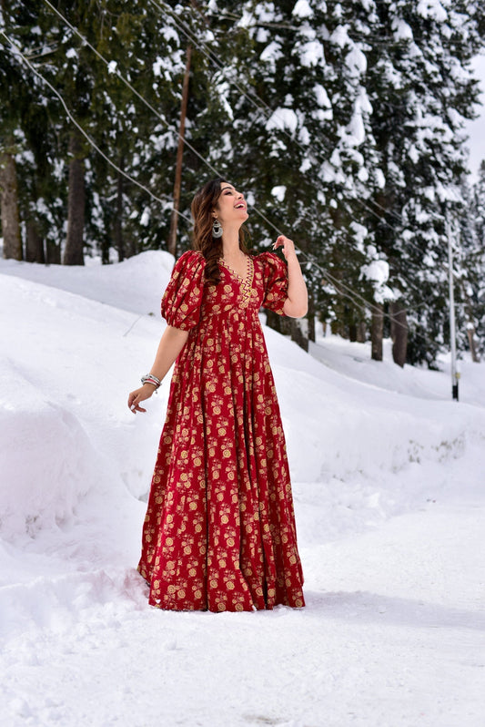 dhrishti red cotton dress