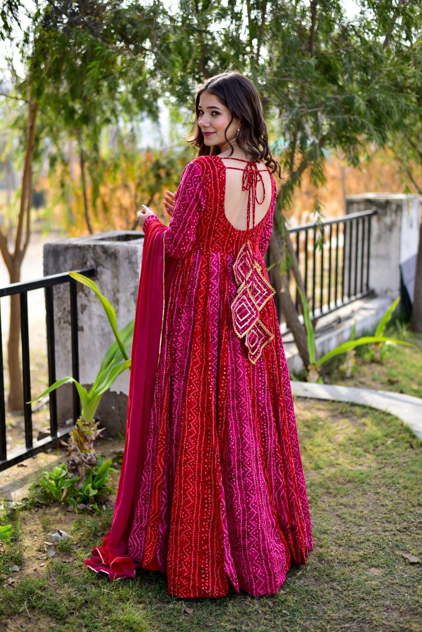 poetic pink and red maxi set