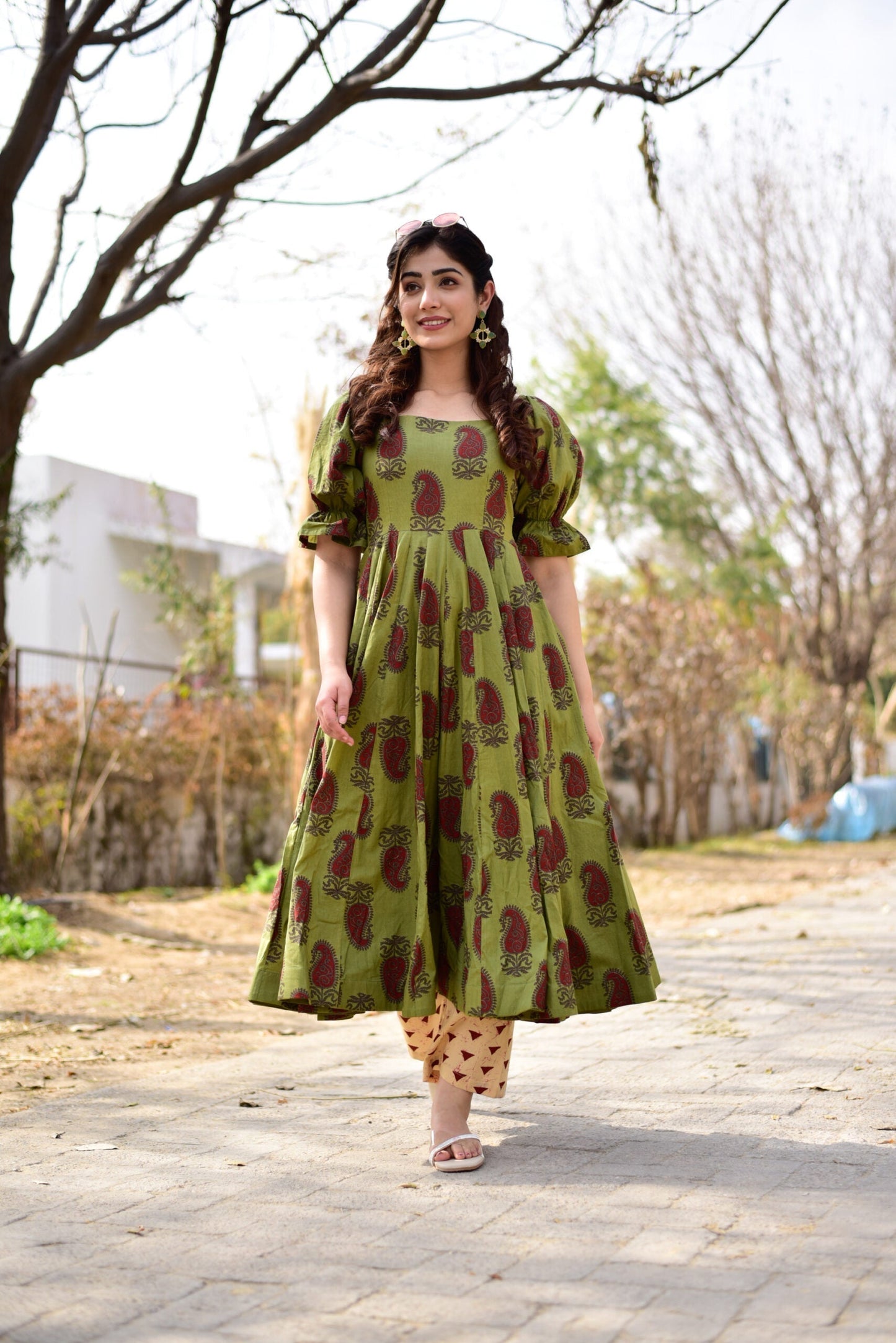 delicate green kurta set