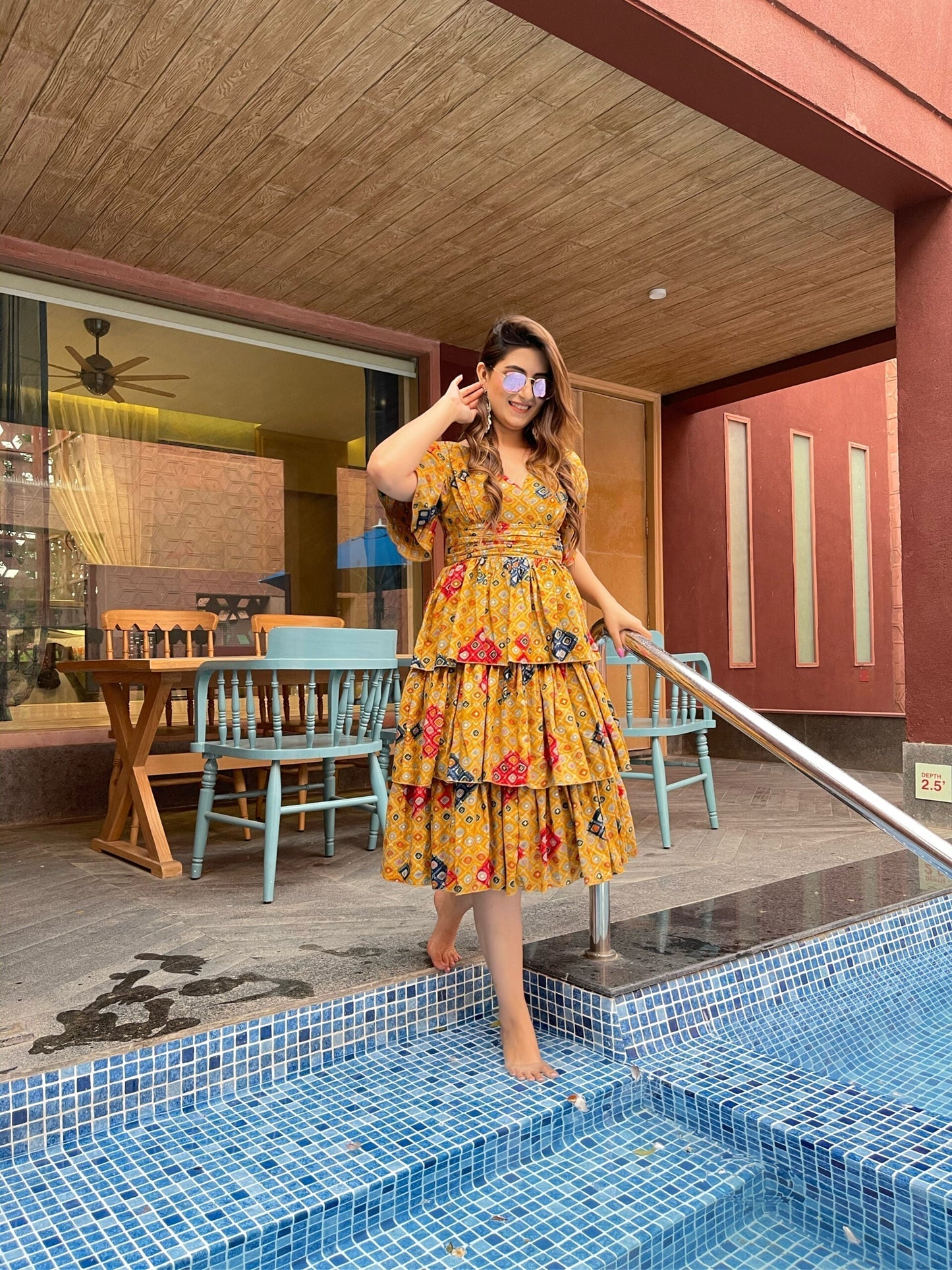 Danika bandhej knee length dress