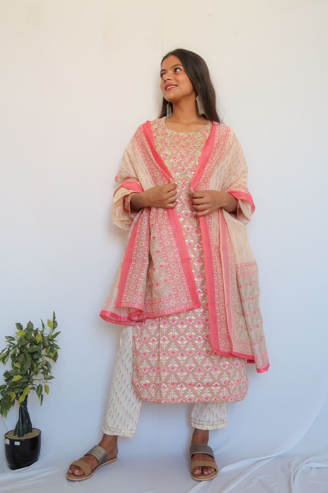 SALE: Soft Pink Latte Sequin Suit Set