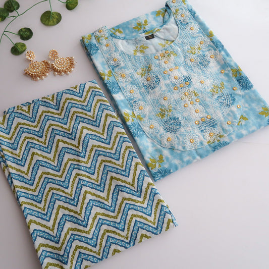 Zigzag Sky Floral Slim Fit Suit Set