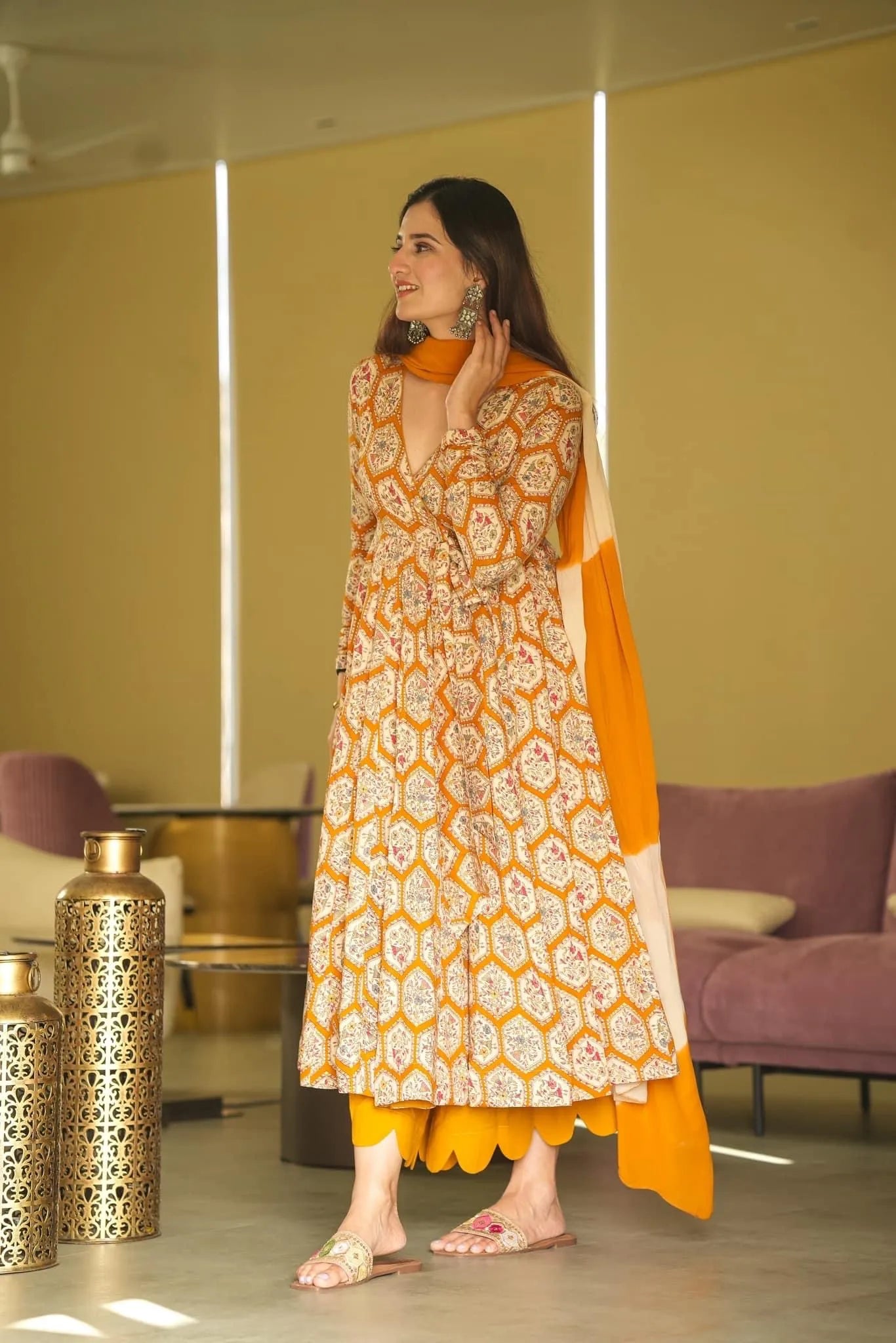 ziya yellow floral suit set