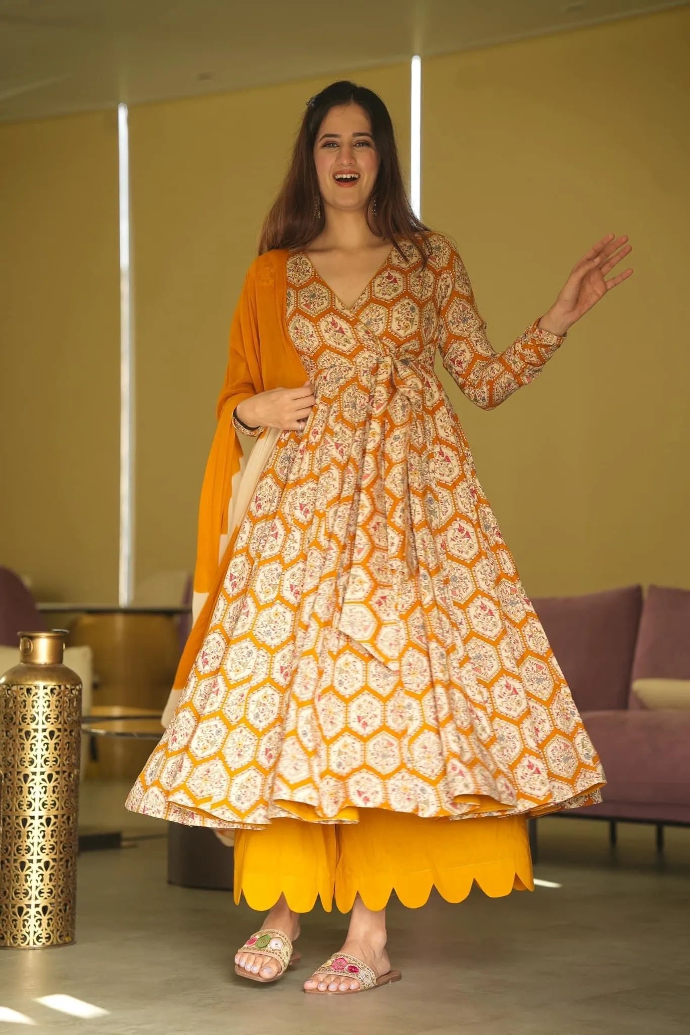 ziya yellow floral suit set