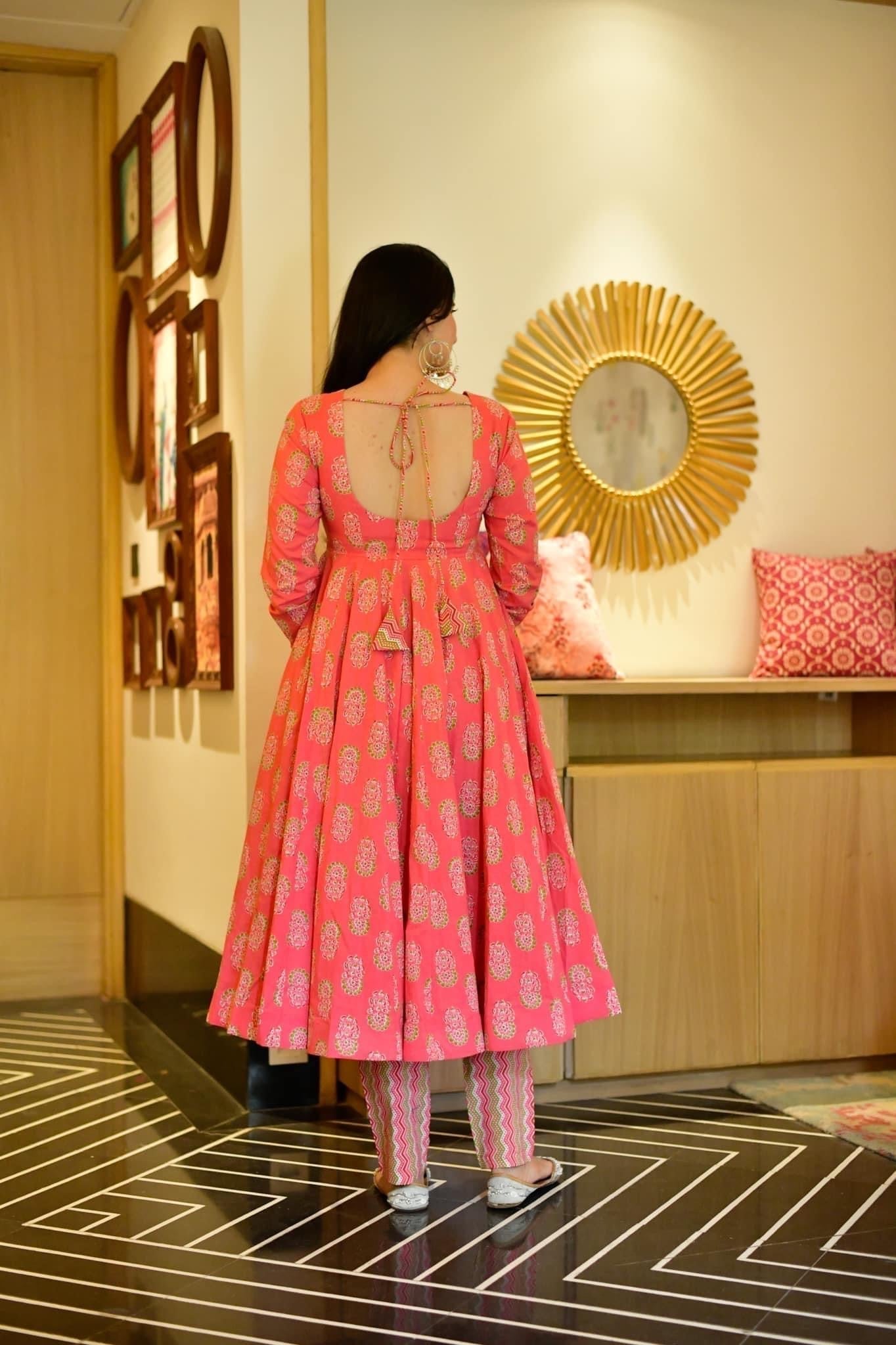 jazzy pink cotton suit set