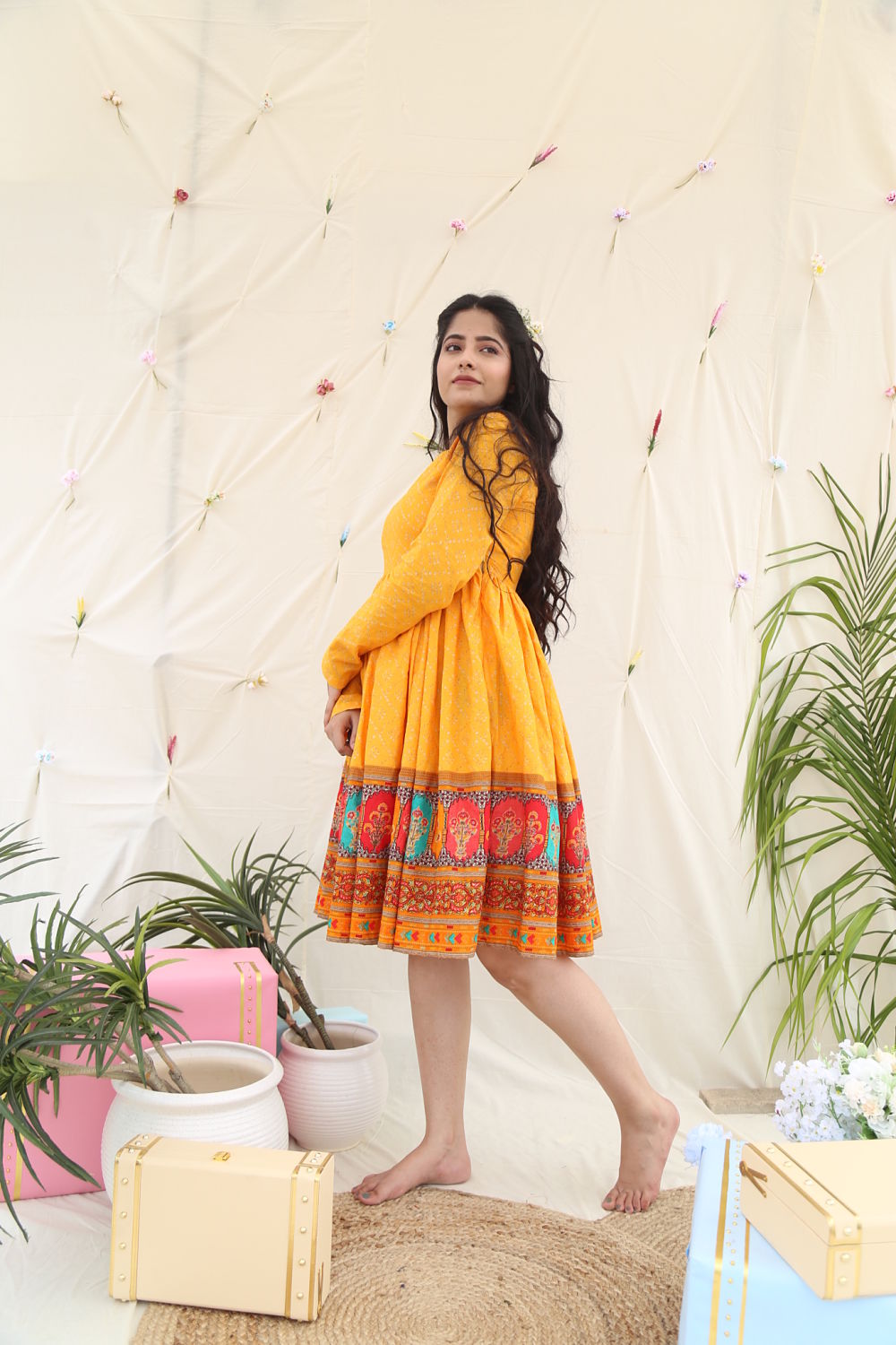MUSTARD COTTON DRESS