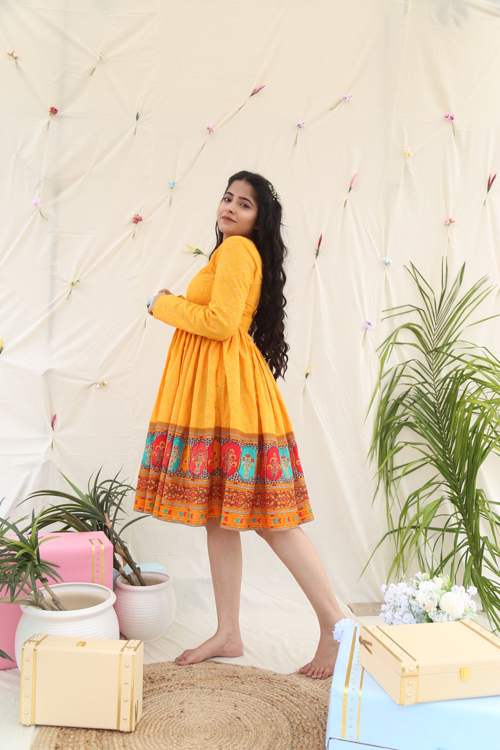 MUSTARD COTTON DRESS