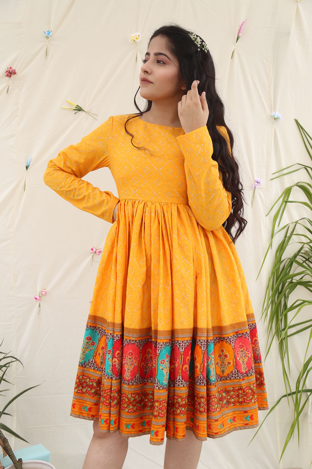 MUSTARD COTTON DRESS