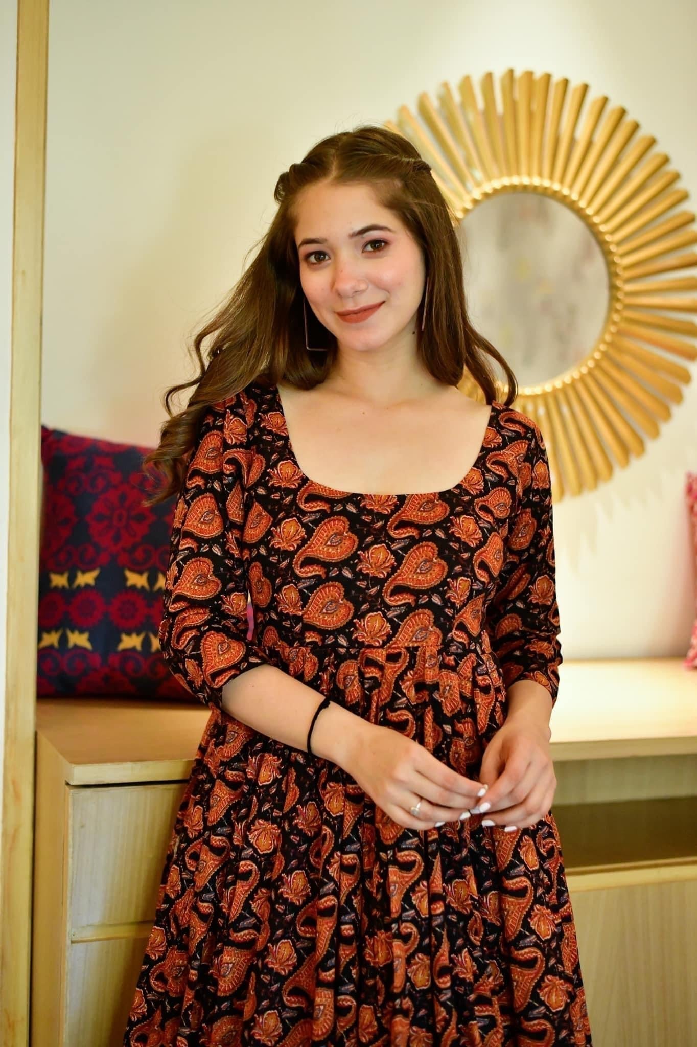 Aurelia black floral dress