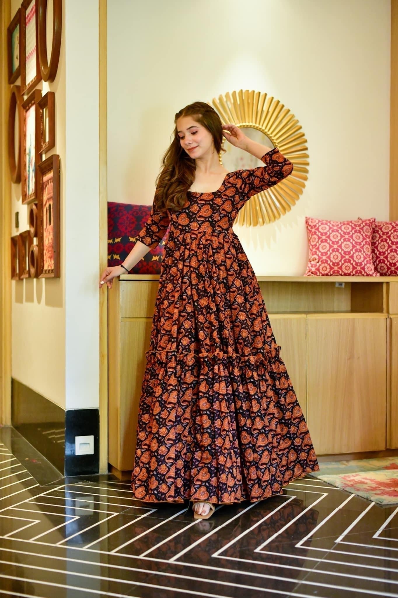 Aurelia black floral dress