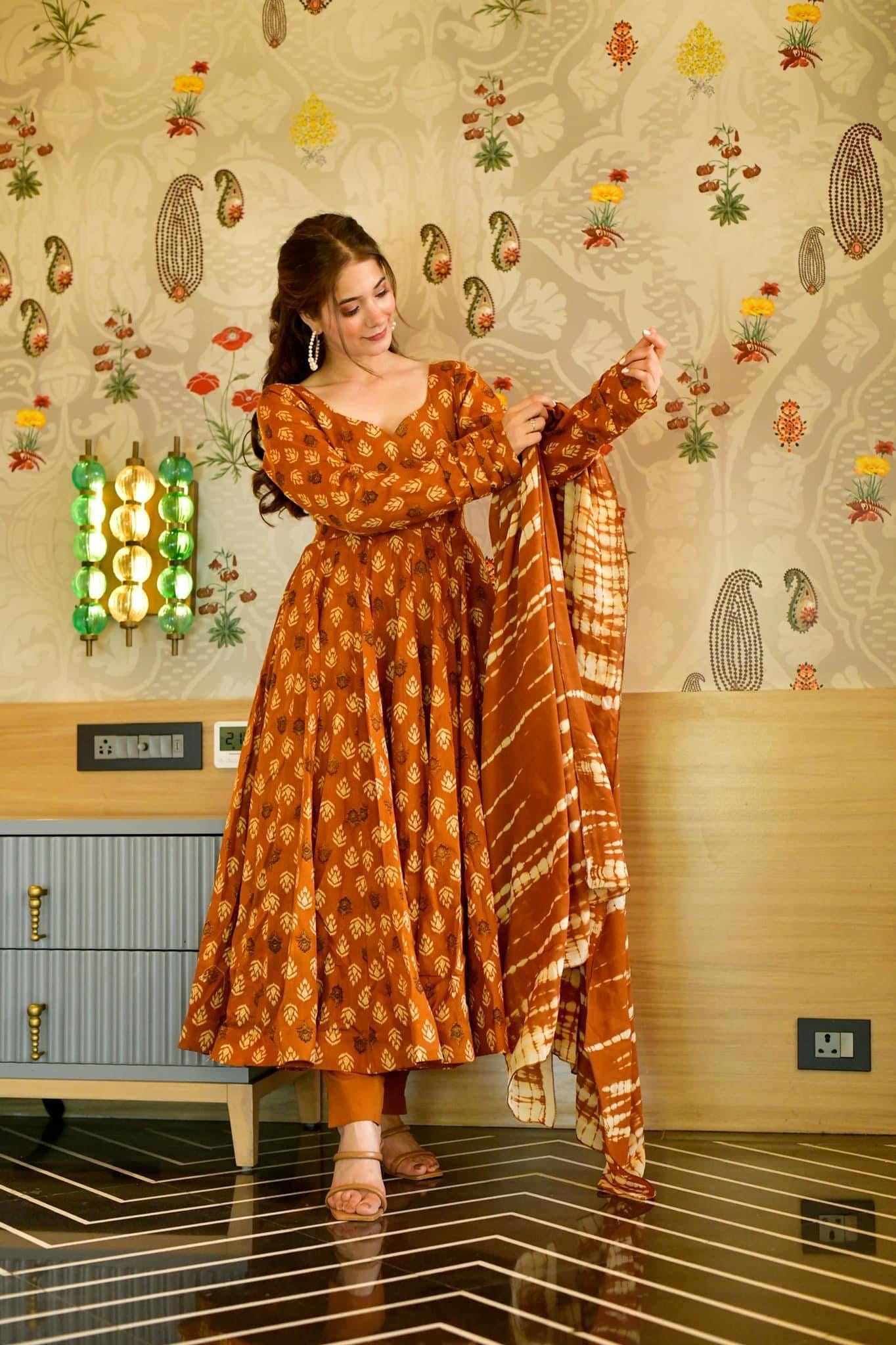 surajmukhi mustard suit set